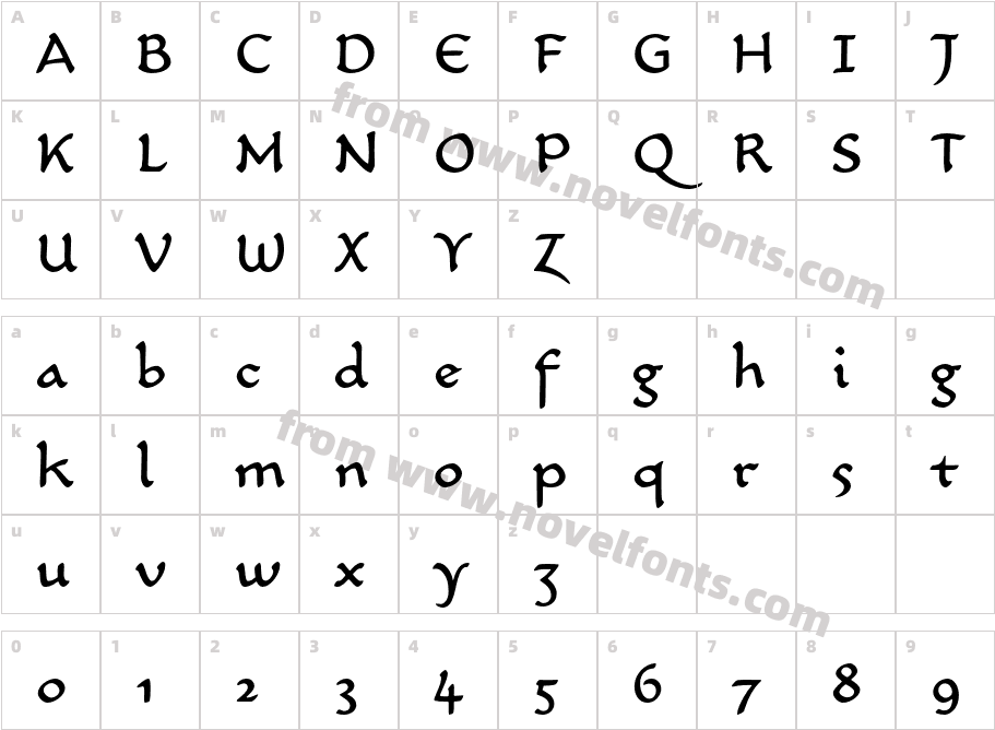 CarlinScript-LT-Std-Regular_9308Character Map