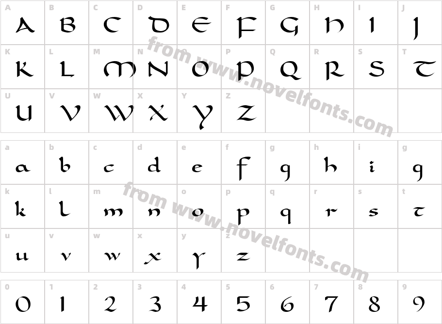 Carolingia (BigfooT)Character Map