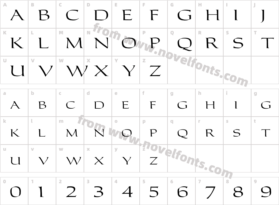 CarolusRomanFont WdCharacter Map