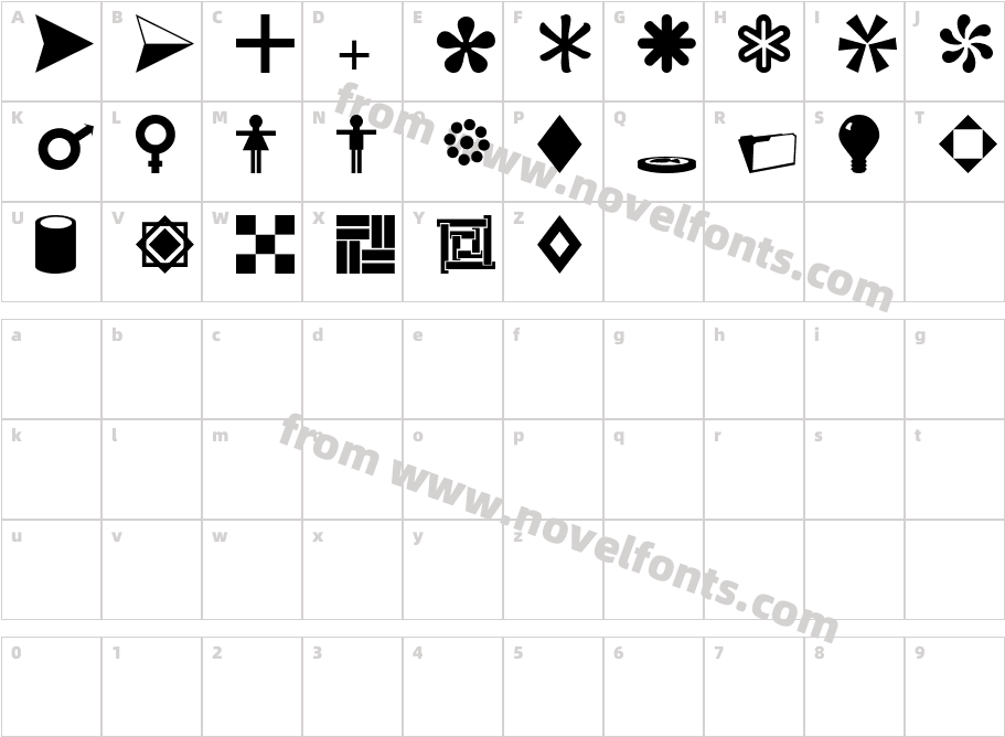 CarrDingbats1Character Map