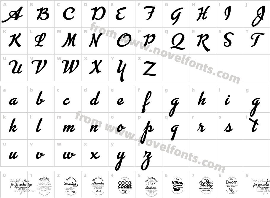 Advertising Script BoldCharacter Map