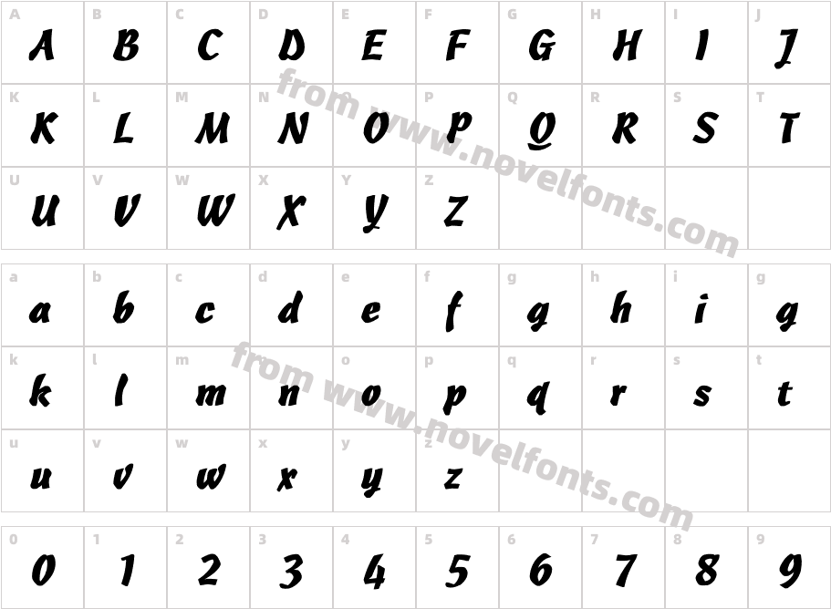 Cascade-Light BoldCharacter Map