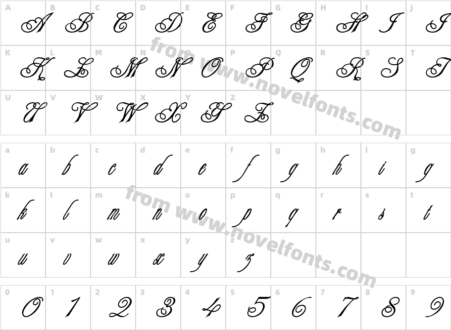 Engaged BoldCharacter Map