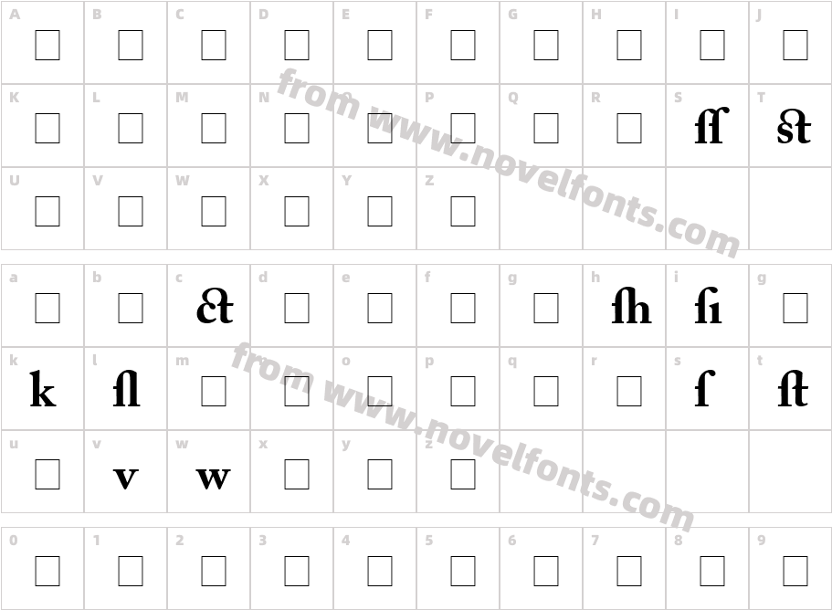 Caslon Alternate Black SSiCharacter Map