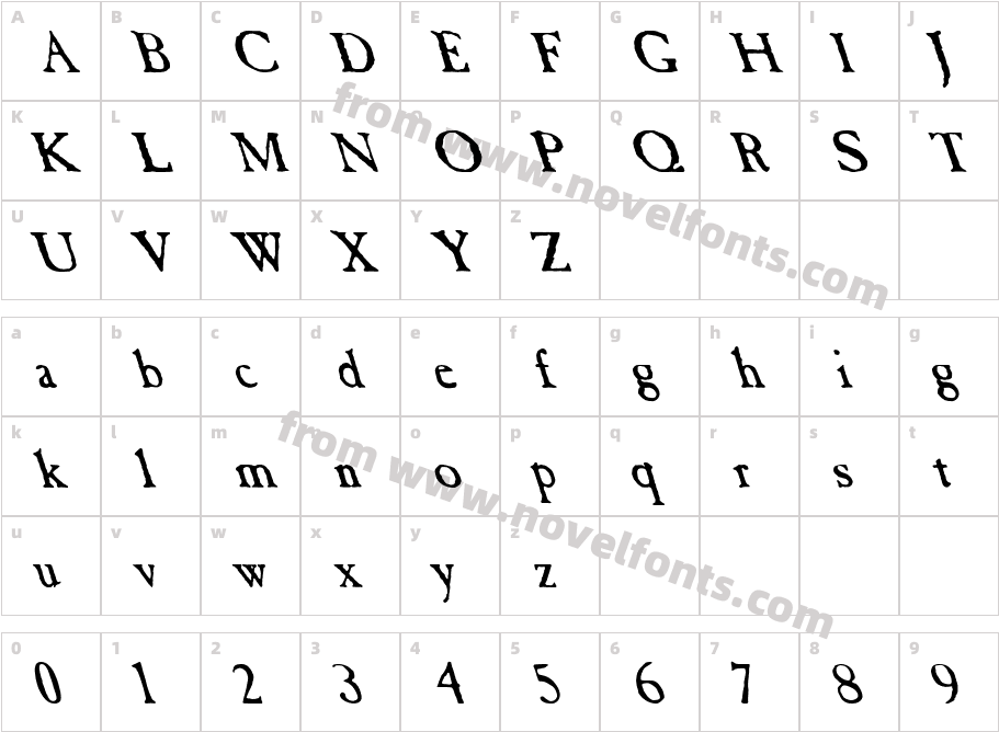 Caslon Antique LeftyCharacter Map