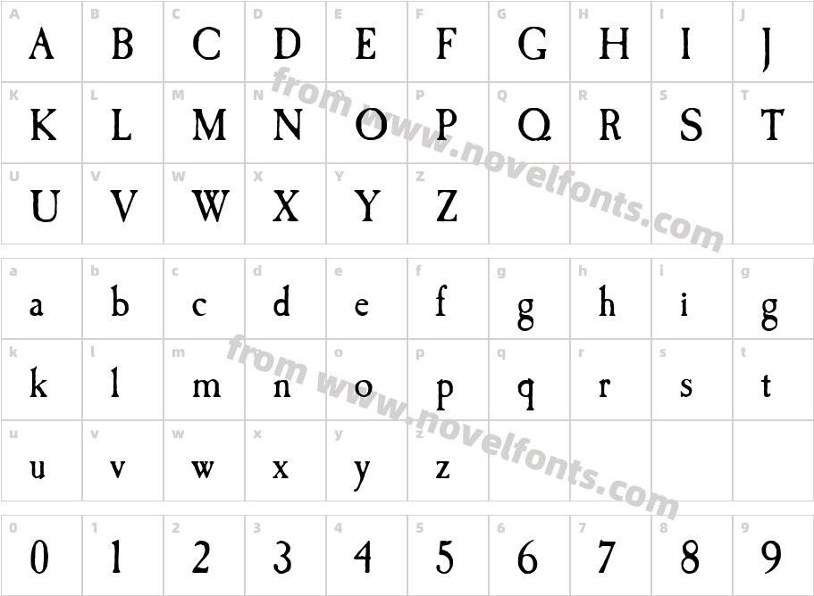 Caslon Becker AntiqueCharacter Map