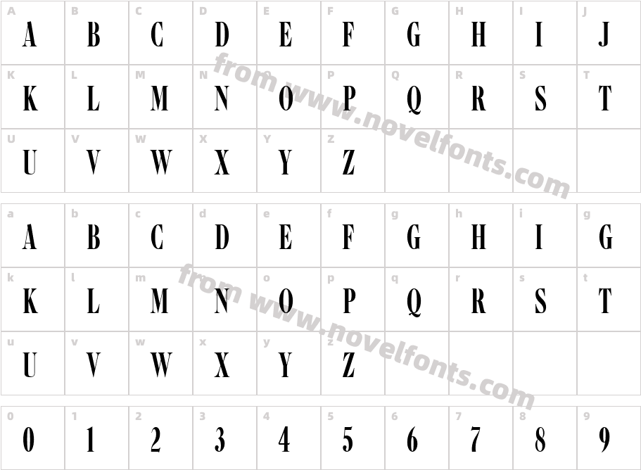 Caslon Becker Graphique CompCharacter Map