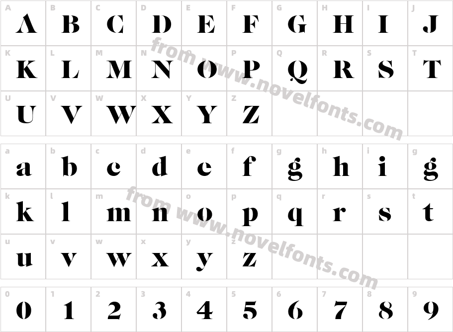 Caslon Becker GraphiqueCharacter Map