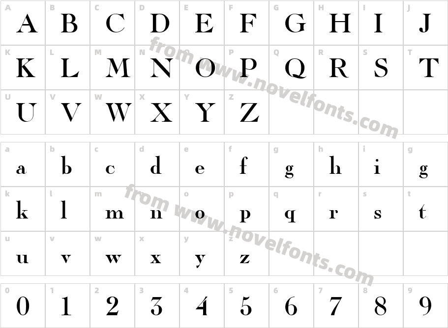 Caslon ICG TitlingCharacter Map