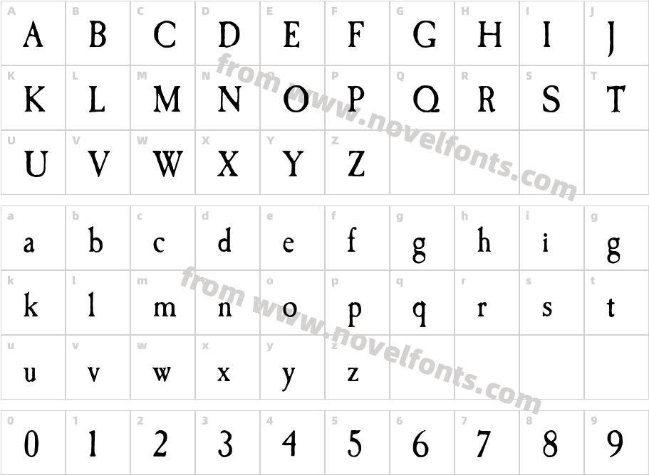 Caslon LT Std AntiqueCharacter Map