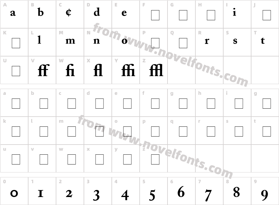 Caslon Pro Black SSiCharacter Map