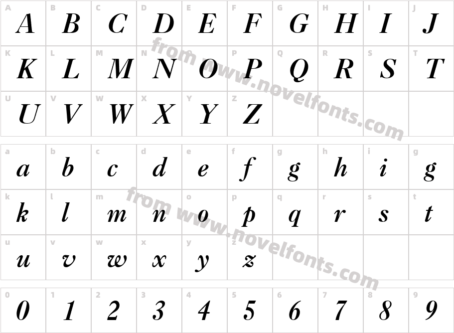 Caslon3Character Map