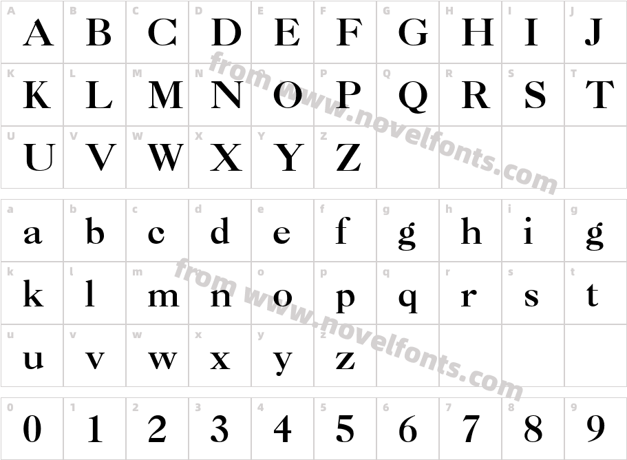 Caslon3RomanCharacter Map