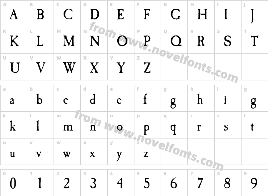 CaslonAntiqueCharacter Map