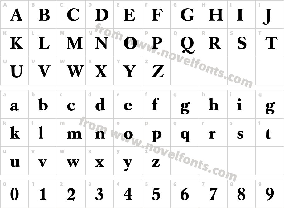 CaslonBEBold-BookCharacter Map