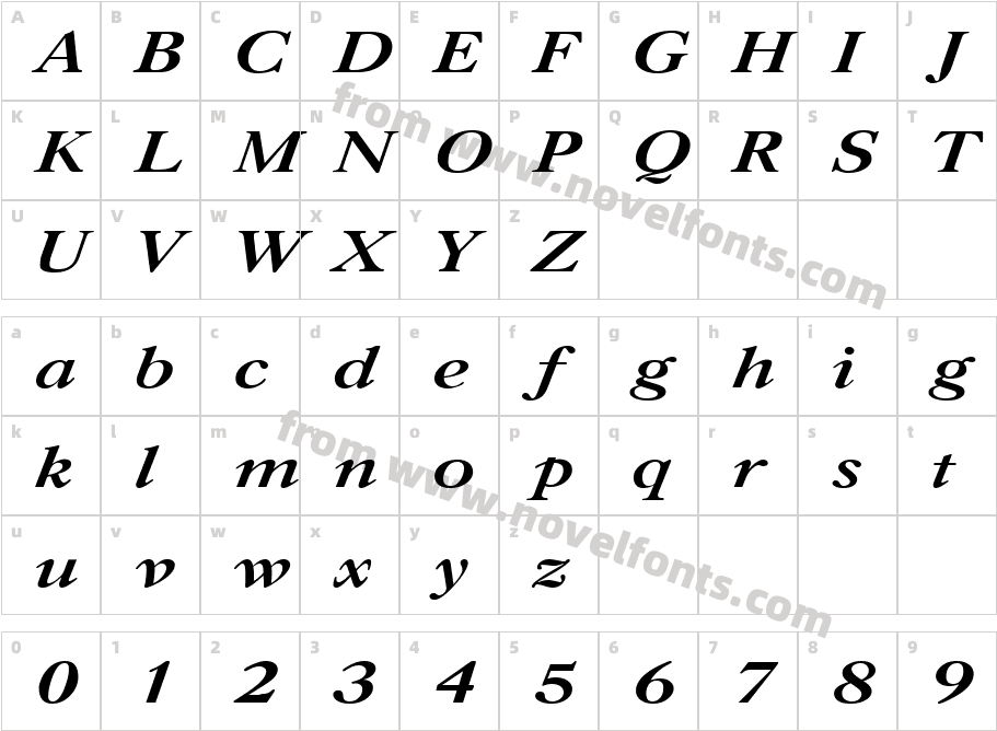 CaslonCCharacter Map