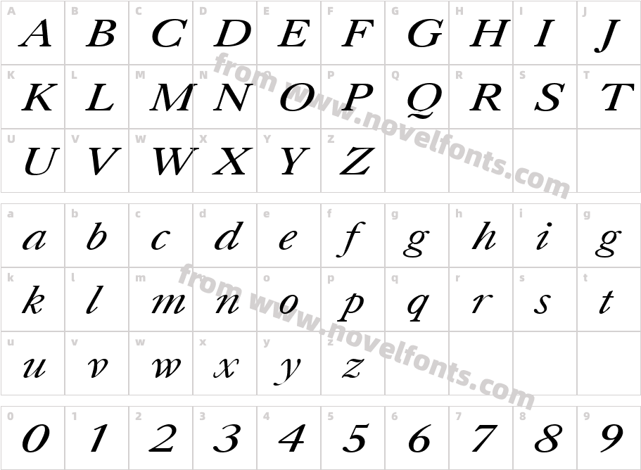 CaslonCTT-Italic_9514Character Map