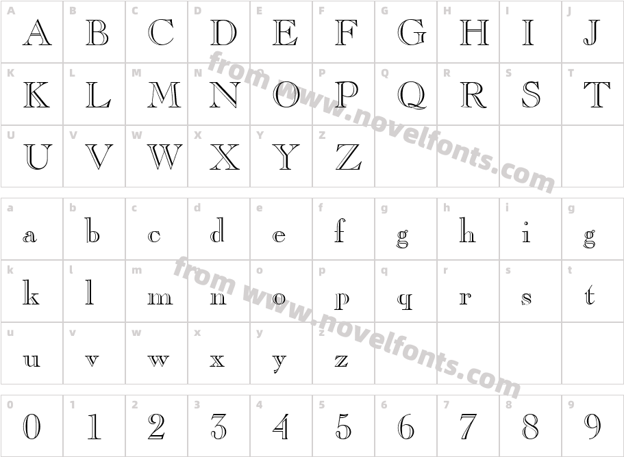 CaslonOpenFace LTCharacter Map