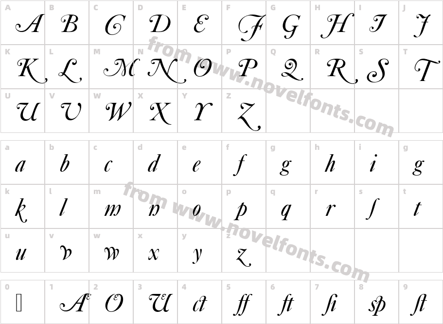 CaslonSwaAltDEECharacter Map