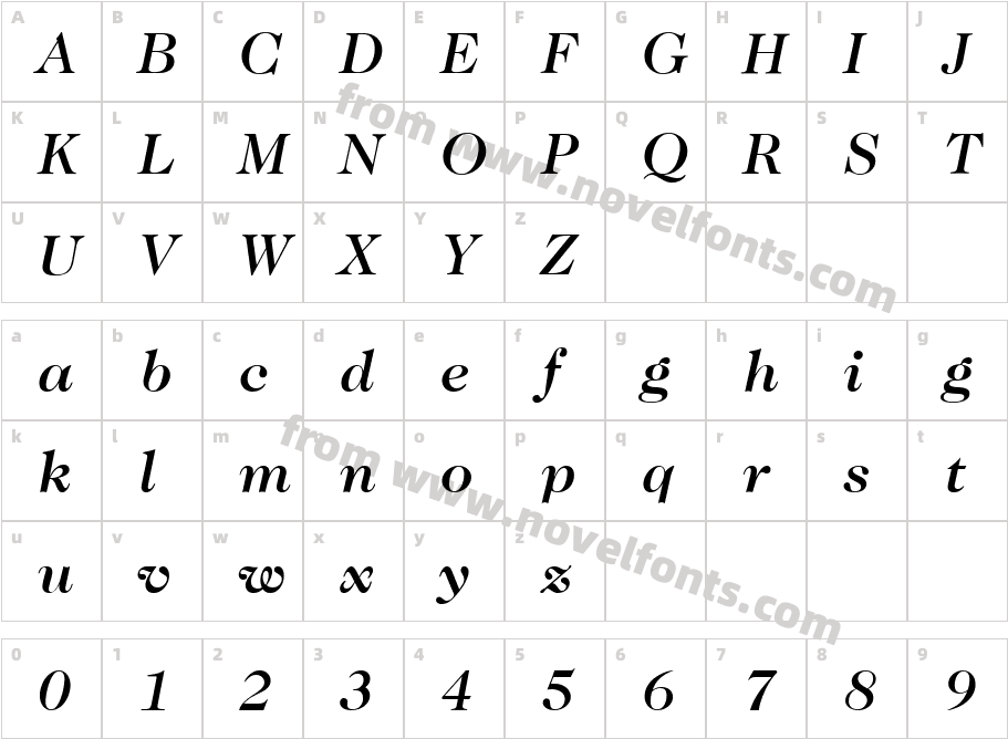 CaslonTwoTwentyFourLT-MediumItCharacter Map