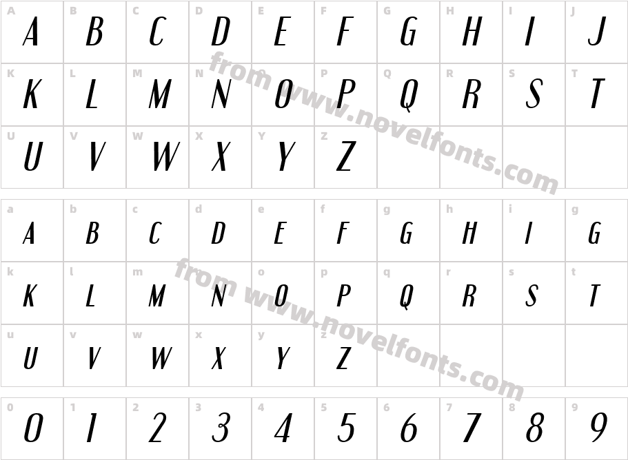 Engebrechtre ItalicCharacter Map