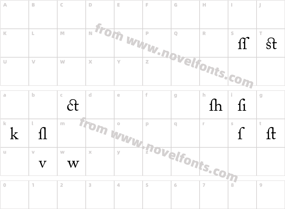 Caslon_Alternate_SSi_RomanCharacter Map