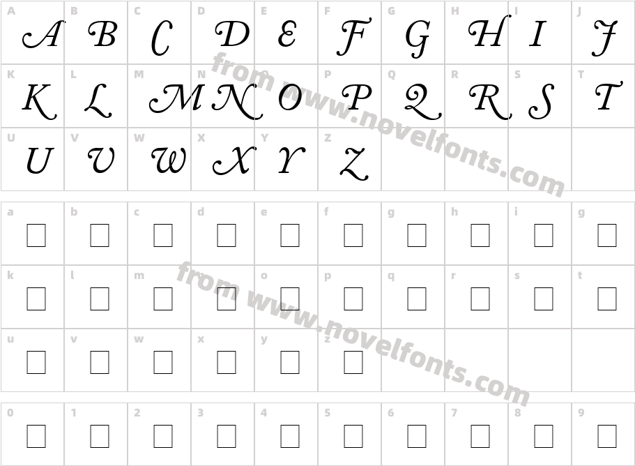 Caslon_Swash_SSi_ItalicCharacter Map