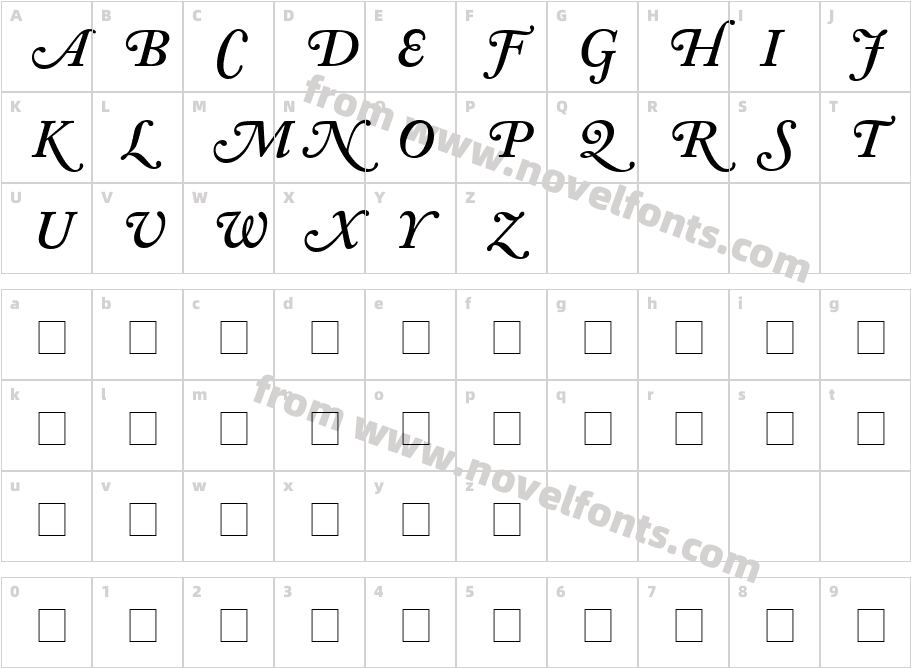 Caslon_Swash_SSi_Semi_Bold_ItalicCharacter Map