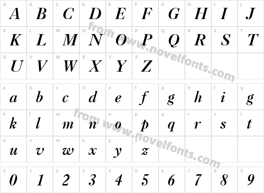 Caslon_Three_SSi_ItalicCharacter Map