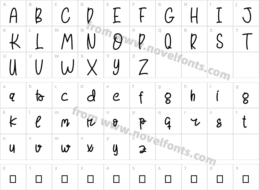 Castile Gogo Regular Personal Use OnlyCharacter Map