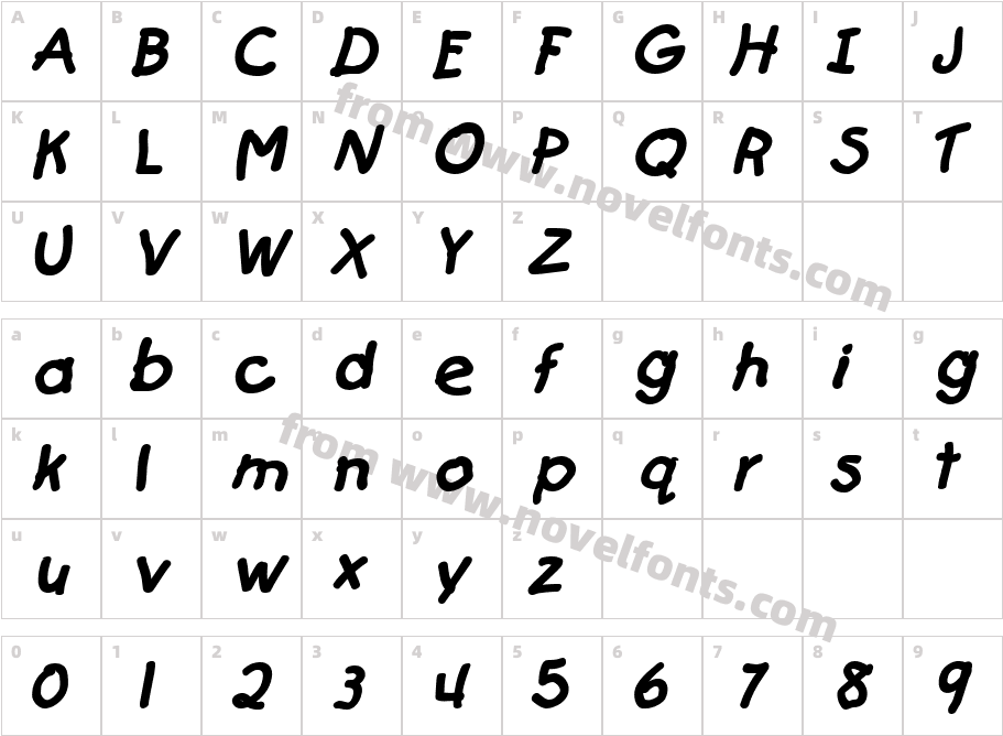 Catchup_BoldItalicCharacter Map