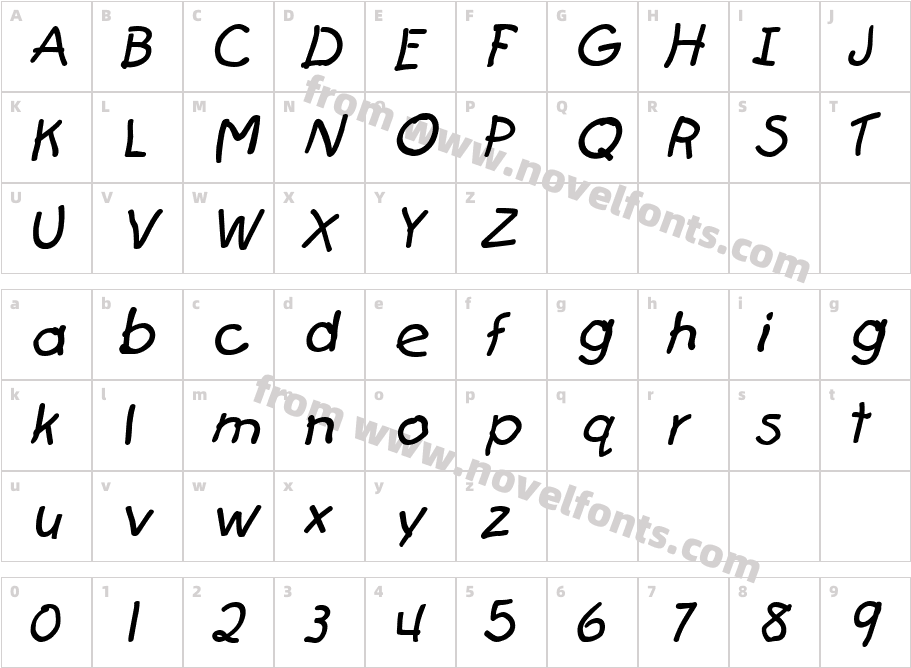 Catchup_ItalicCharacter Map