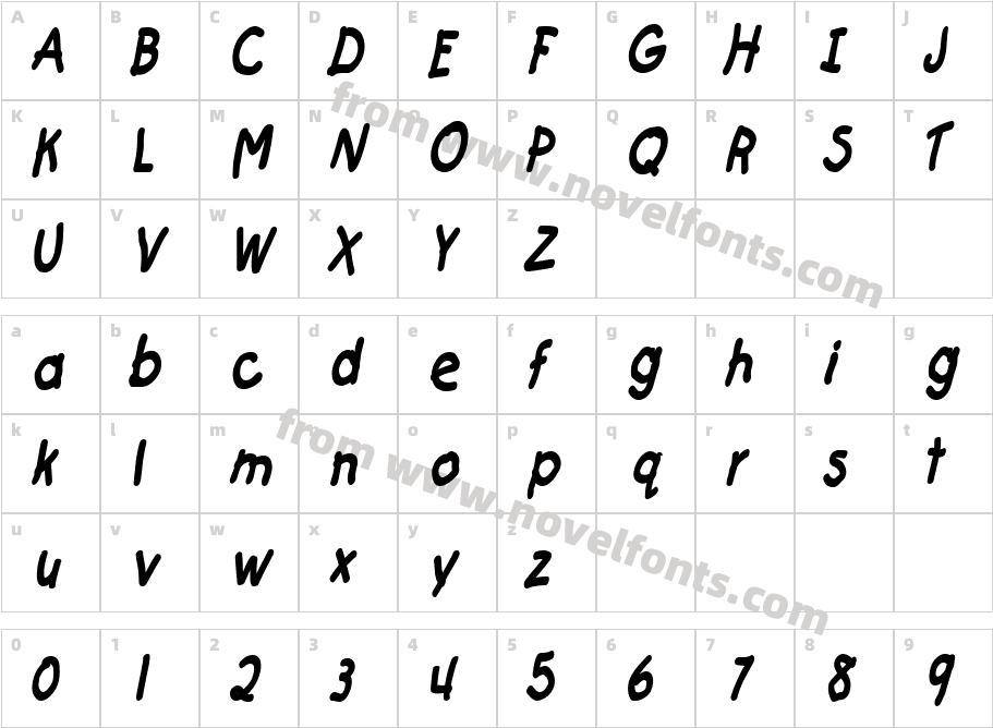 Catchup_Thin_BoldItalicCharacter Map