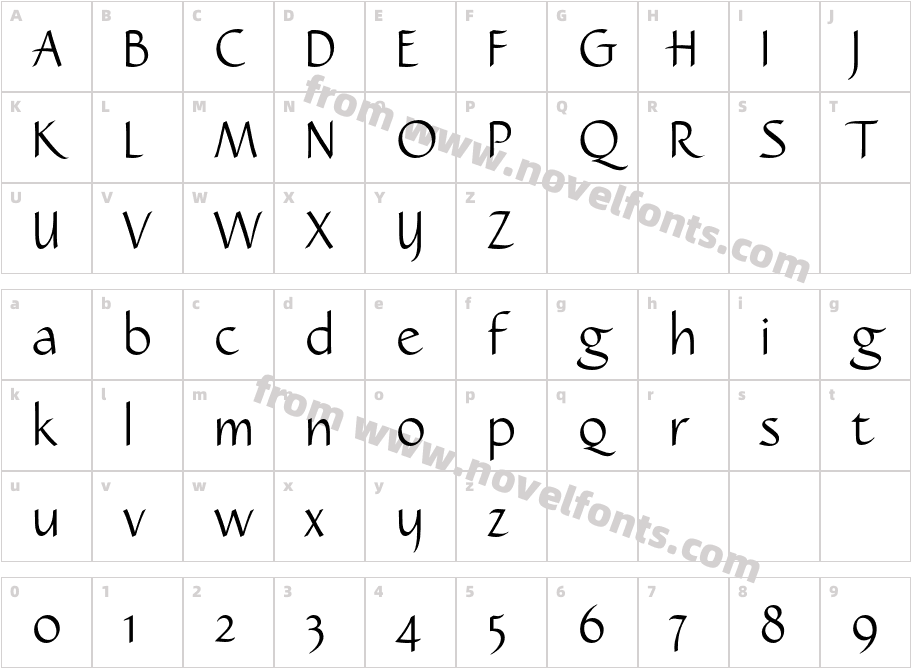 Caterina-LT-Std-Light_9621Character Map