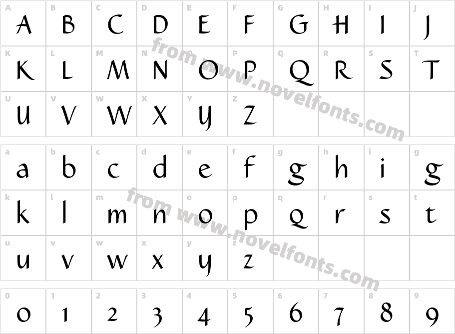 Caterina-LT-Std_9622Character Map