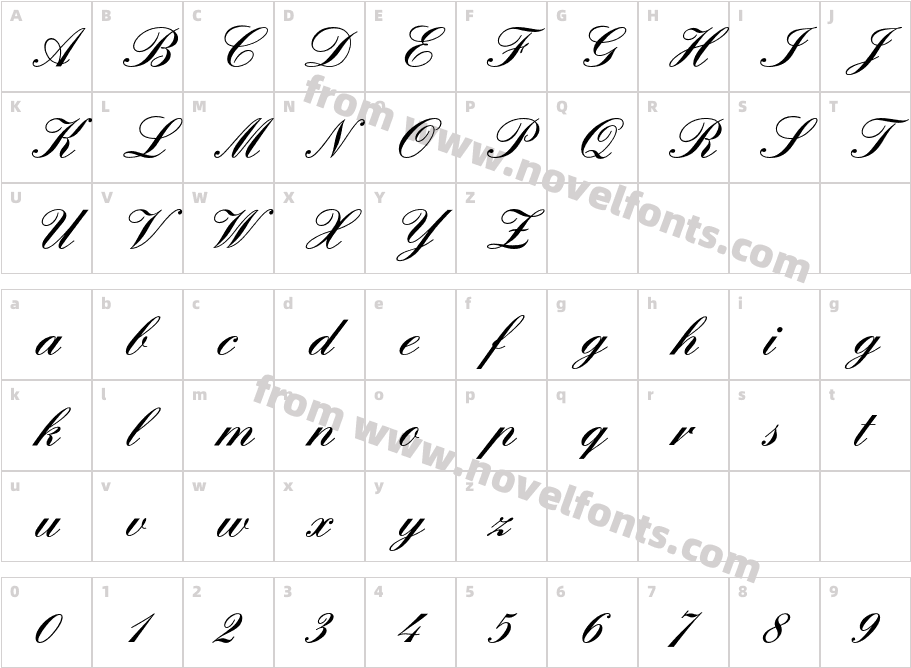 EnglischeSchreibschriftBQ-MediumCharacter Map