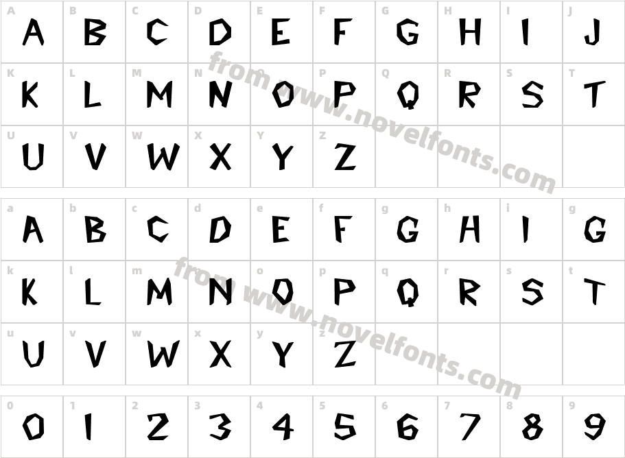 CavemannCharacter Map