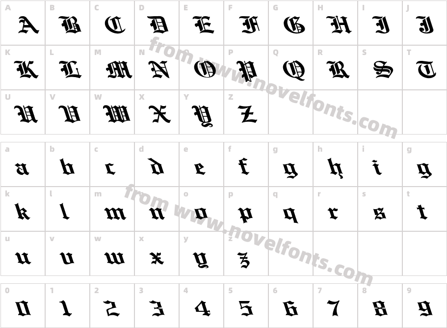 English Towne Normal Lefty WideCharacter Map