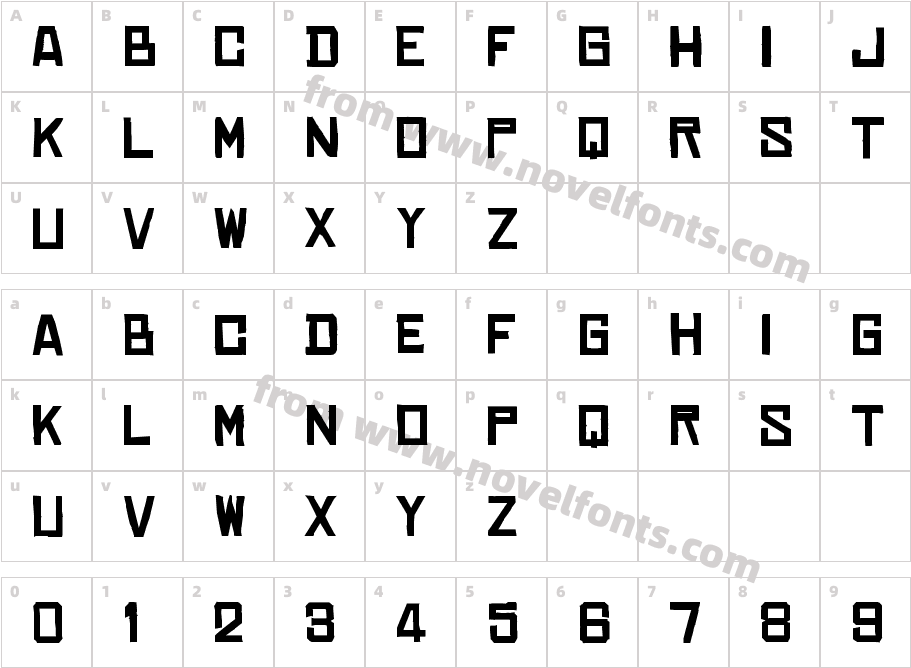 ChineseRocksXp-BoldCharacter Map