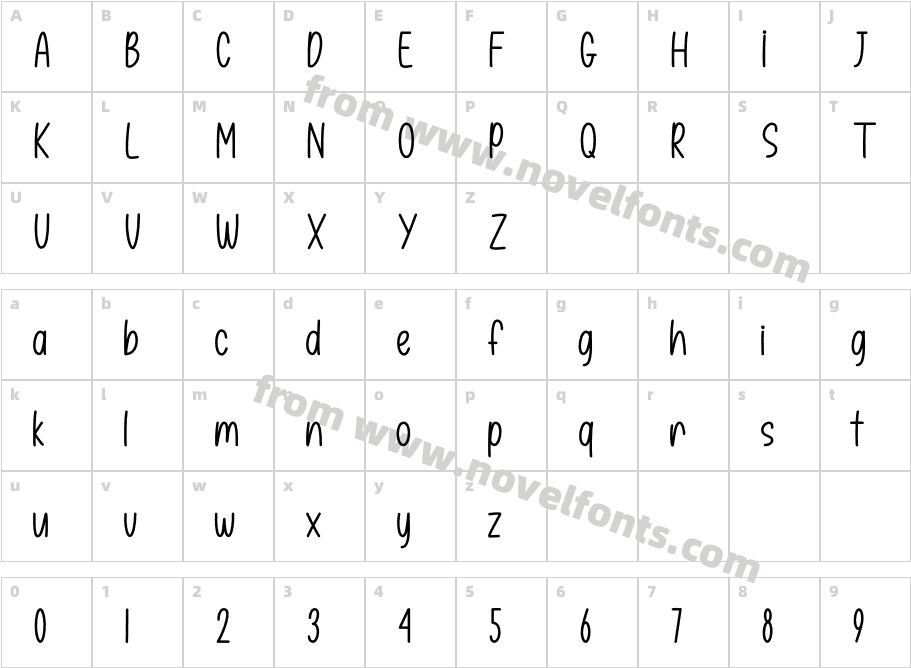 ChochoCrunchRegularCharacter Map