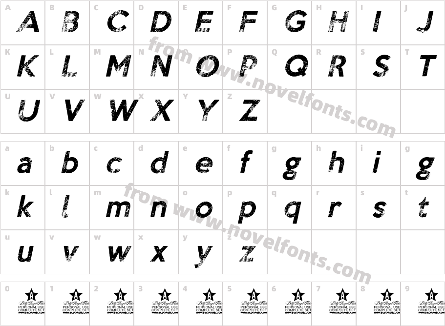 Chocolates Italic RegularCharacter Map