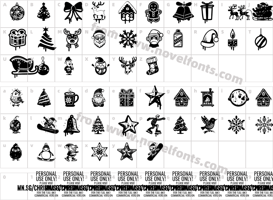 Christmas Cypher Icon PERSONAL RegularCharacter Map