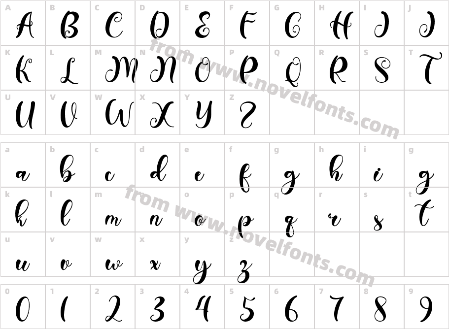 Christmas Holiday MonogramCharacter Map