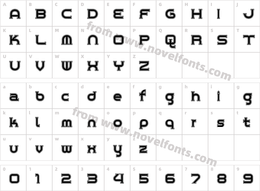 ChromeYellowInlineNFCharacter Map