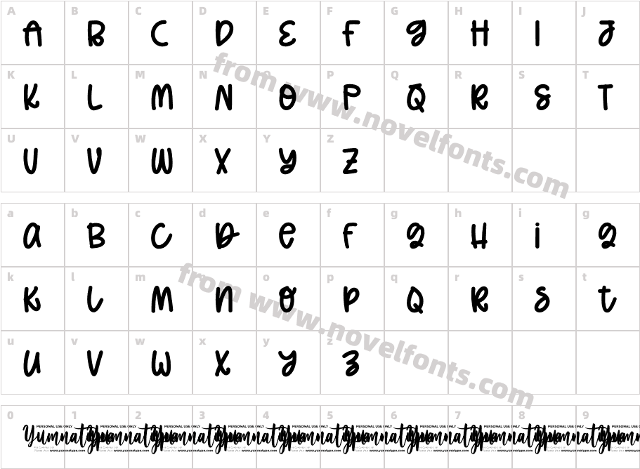 Chubby Lines Personal UseCharacter Map