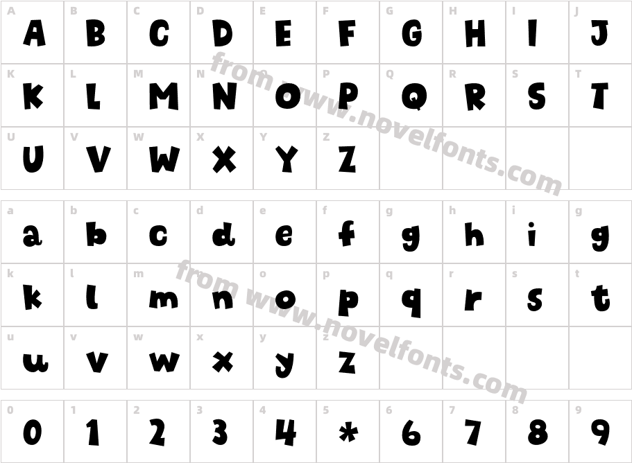 Chunky Fries DEMO RegularCharacter Map