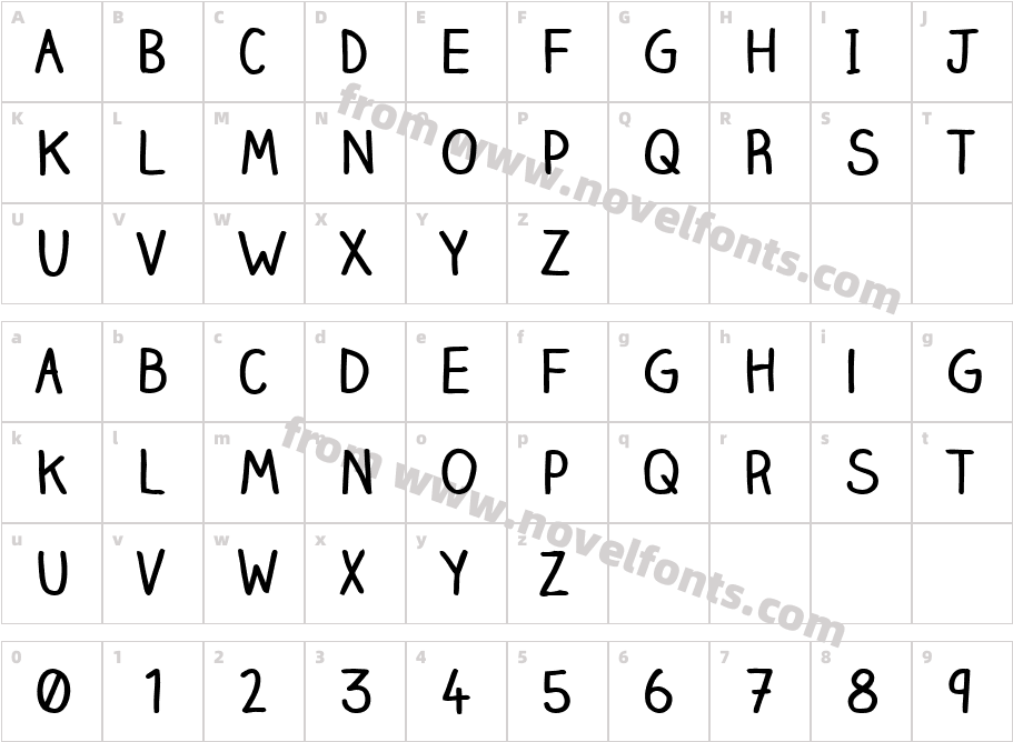 ClaireHand-BoldCharacter Map