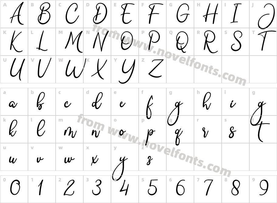 ClaraSignatureRegularCharacter Map