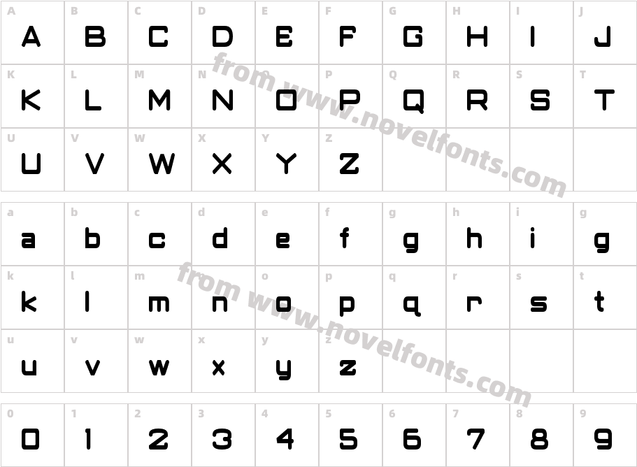 ClassicRobotCondensed-BoldCharacter Map