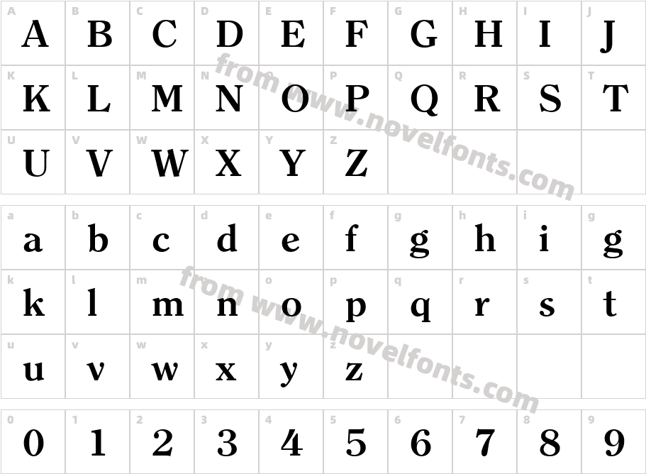 ClearlyRomanBoldCharacter Map